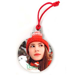 Ornamento palla in legno con foto