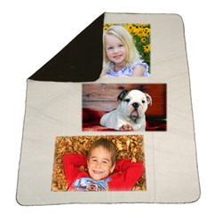 Coperta Pile bicolor con 3 stampe con foto