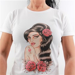 T-shirt Cotone bianco con stampa digitale